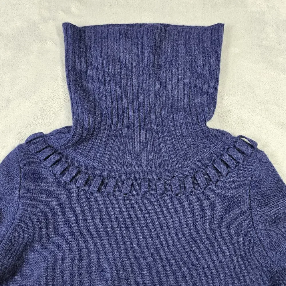 Antonio Melani Cashmere Turtleneck Sweater Womens XS Deep Navy Jumper Amelia